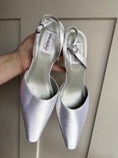 Dyeables Chantilly White Satin Slingback Heels Women's Bridal Heel