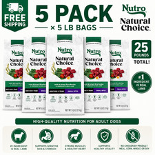 5 Pk Nutro Natural Choice Small Bites Lamb & Brown Rice Dog Food 25 Lb 0.64 per pound