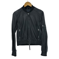 L.A.M.B. Leather Bomber Jacket Womens 2 Black...