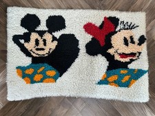 Finished Disney Latch Hook Mickey Minnie Mouse Rug Wall Hanging