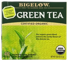 Bigelow Organic Green Tea Bags 3 Pack 40 Count Premium Quality Tea Bags