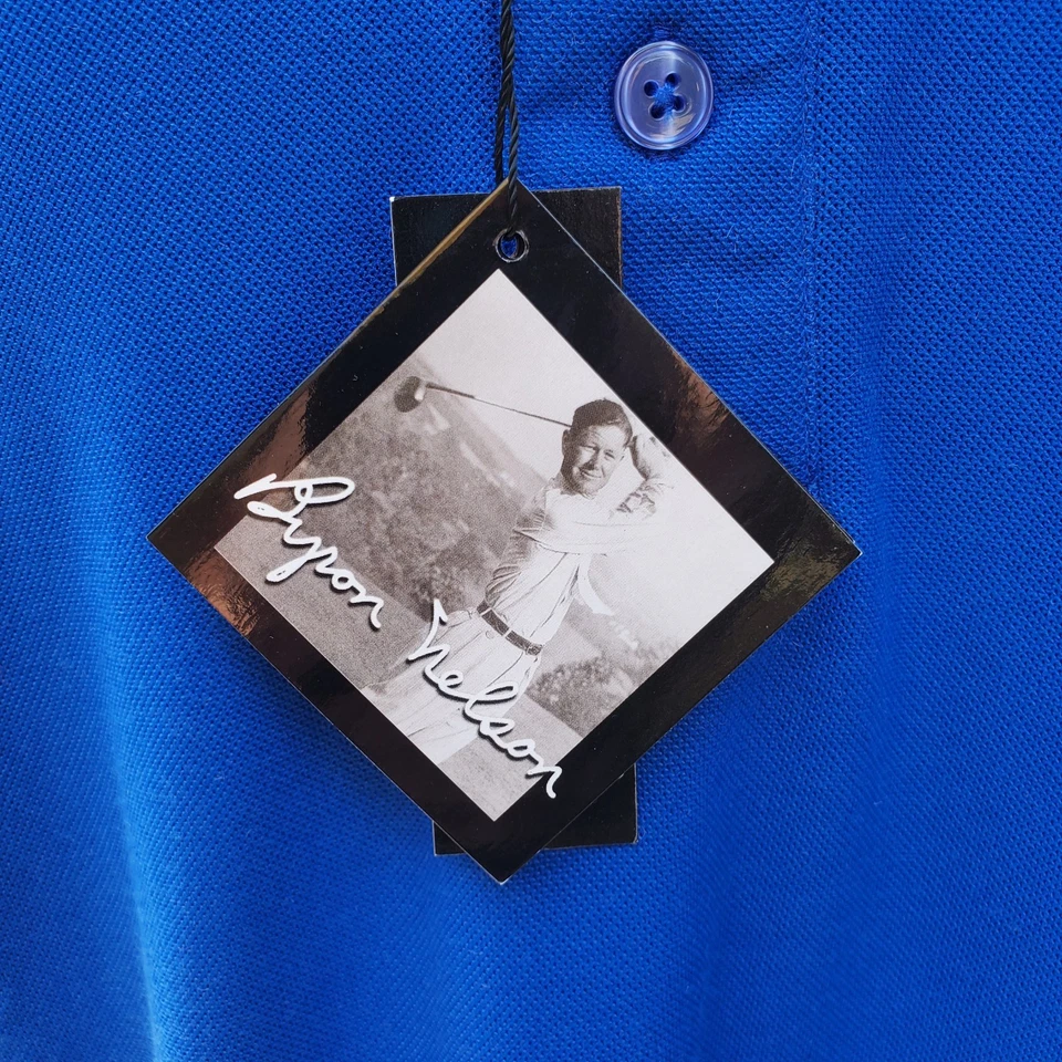 Polo grande Byron Nelson para hombre. Campo de golf Fox Hollow. DriWay. Azul real Foto 2 de 4
