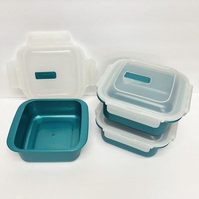 LocknLock Set of 3 Instant Cook Microwave Squares Food Containers K98265