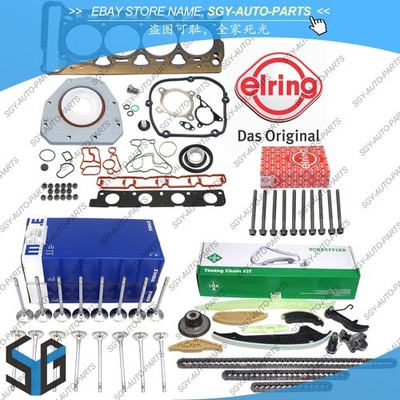 Timing Chain Head Gasket Set Intake Exhaust Valves Kit For VW Audi Jetta 2.0 TSI