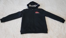 Quiksilver Boys Full Zip Fleece Hoodie Black Lined M 10/12 Long Sleeve