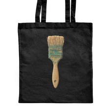 'Vintage Artist Painter Paint Brush Tool' Black Tote Bag (ZB00028348)