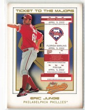 2002 Fleer Authentix Eric Junge Ticket to the Majors Second Row 178/250 #153