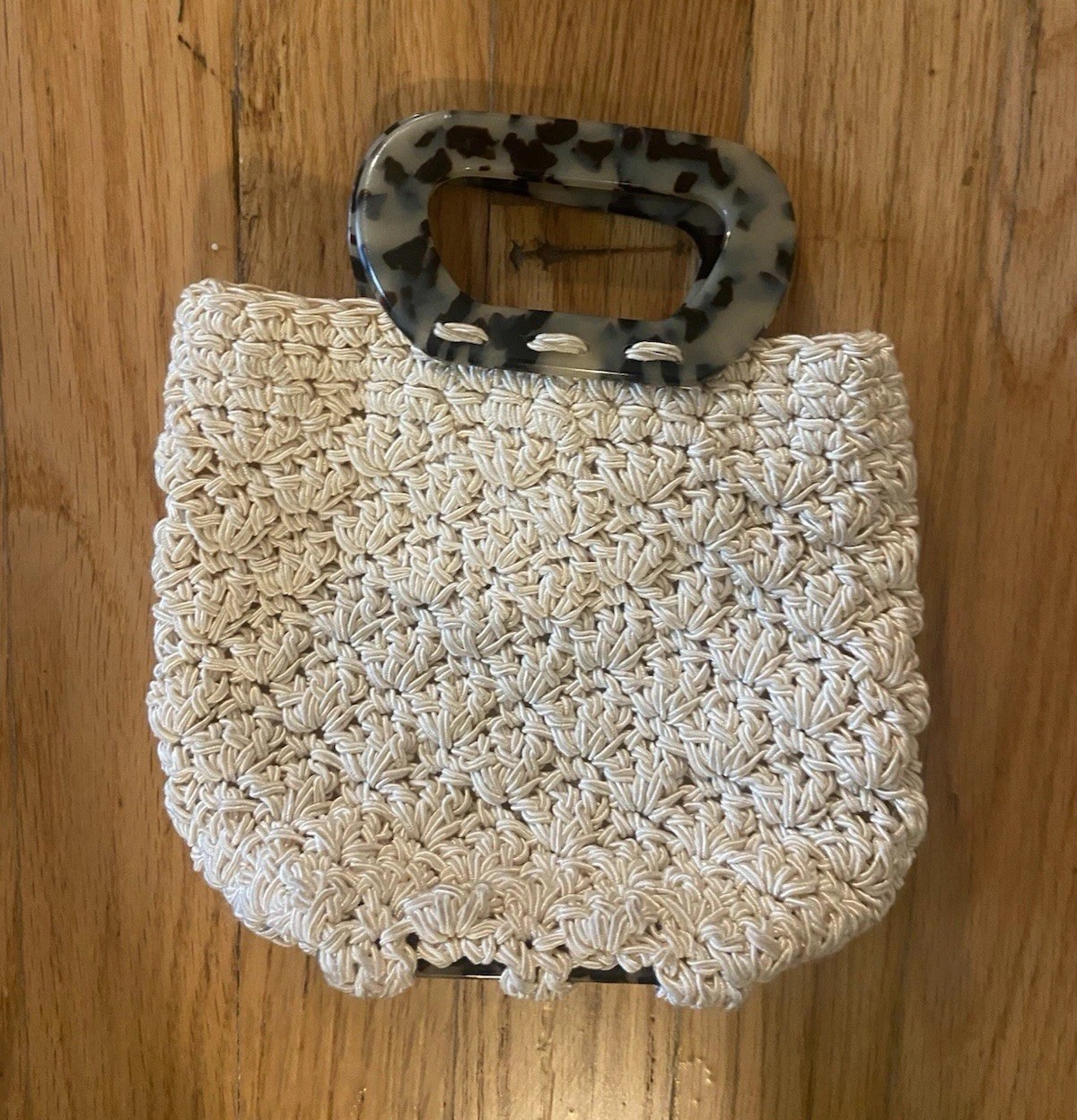 Gun-Marie Nilsson Beige Small Lined Top Handle Bag Magnetic Tortoiseshell