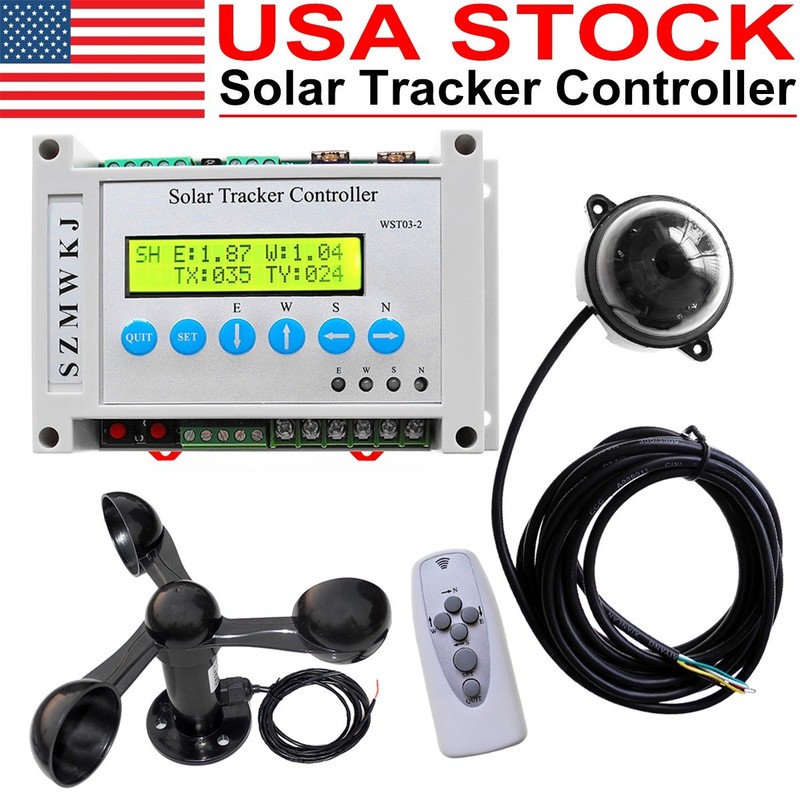 Electronic Dual Axis Solar Sunlight Tracking Tracker Controller W/ Anemometer EL