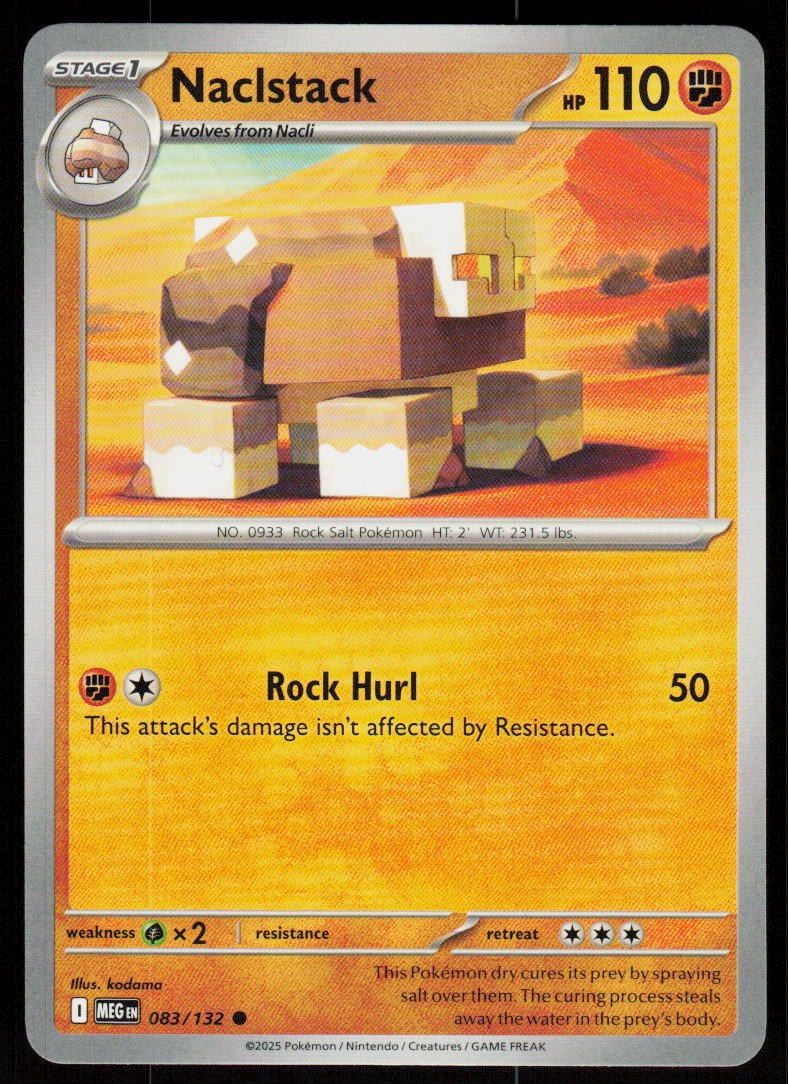 Naclstack 083/132 Common Mega Evolution Pokemon Near Mint
