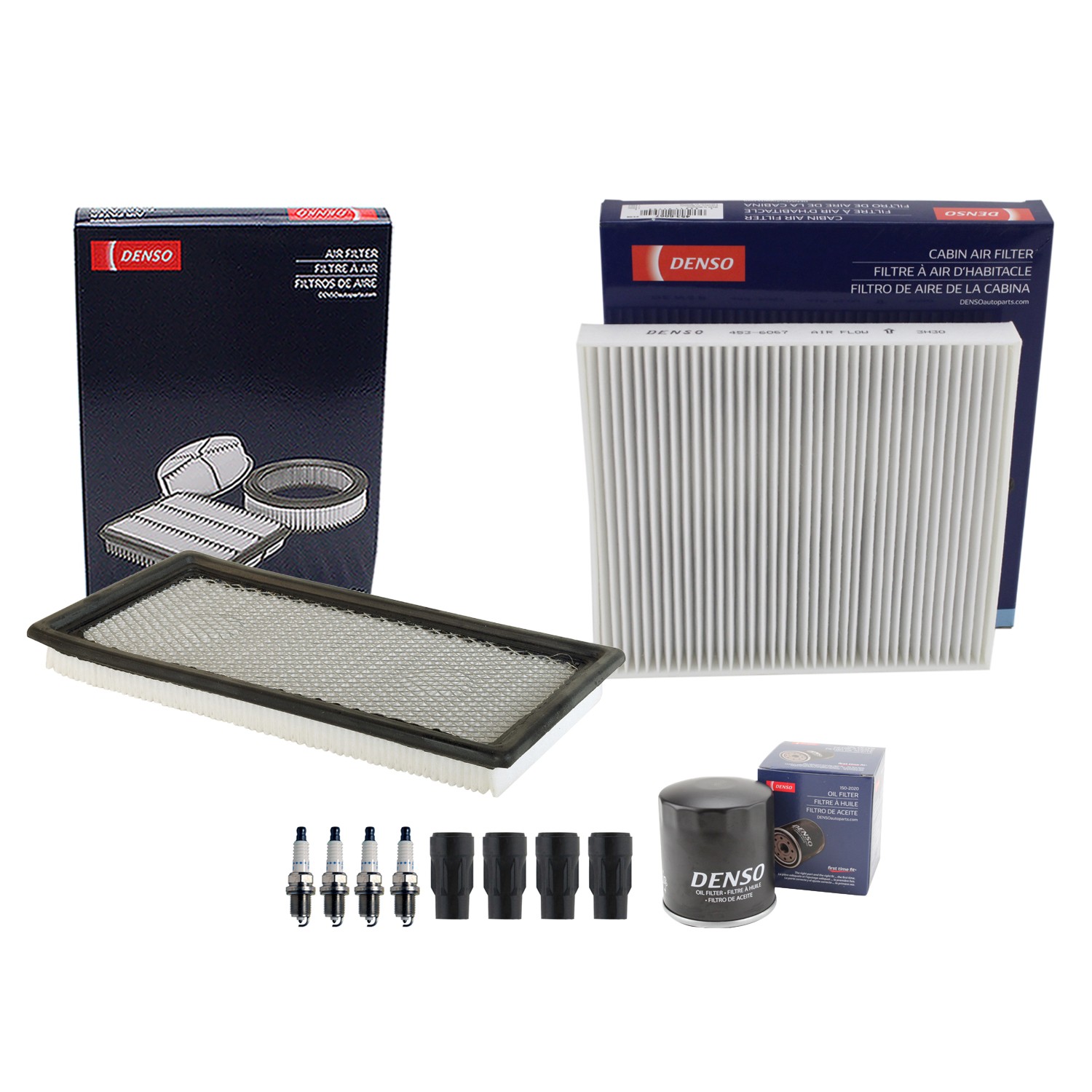 Denso Tune Up Kit 4 Spark Plugs  Boots Kit for Caliber Compass Patriot L4 GAS