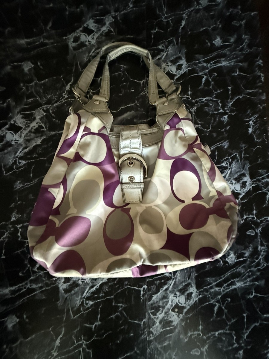 Coach F17406 Signature Soho Satin Scarf Print Hobo Bag Purse