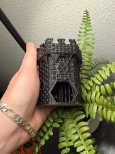 dice tower, D&D, tabletop, castle 