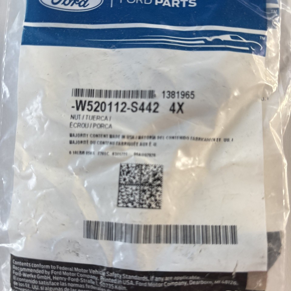 Genuine Ford W520112S442 Pack of 4 Hex Nut OE Upper Mount For 2015-2025 ...