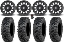 Fuel Vector Bdlk 15" Wheels Bk 30" Savage XT Tires Can-Am Commander Maverick