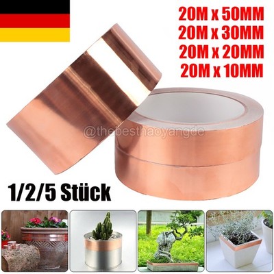 10/50mm 20m Kupferband Schneckenschutz für Hochbeet Pflanzen Selbstklebend Anti