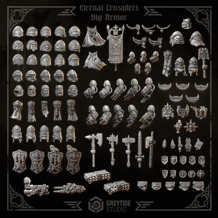 Eternal Crusaders Big Armor Pack Greytide Studio : customiser vos armures de figurines 40K