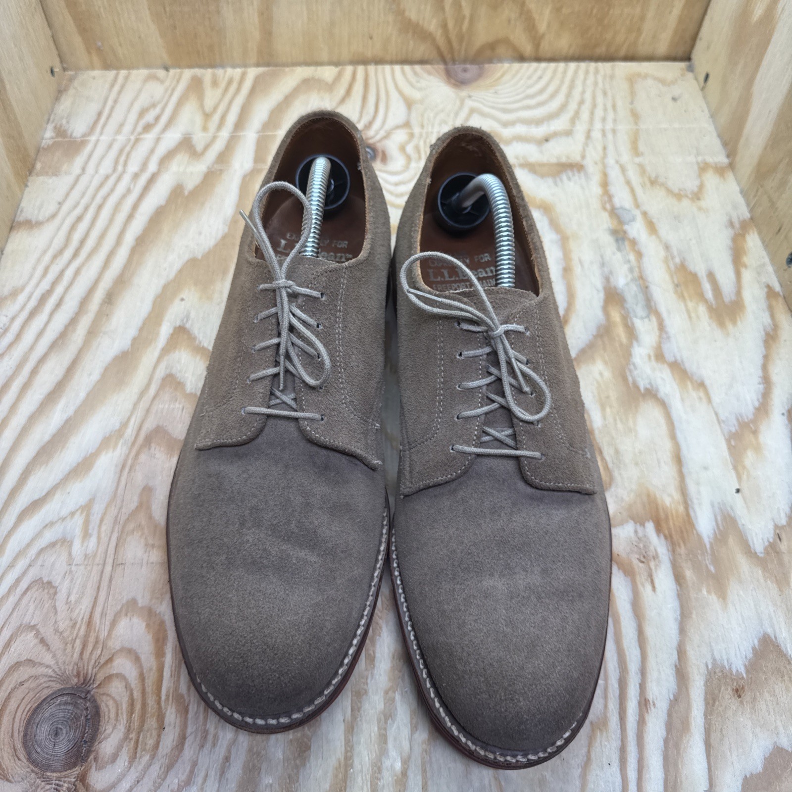 SAOLA Scarpe Oxford LL Bean in camoscio marrone 10 5D made in USA suola in pelle classica