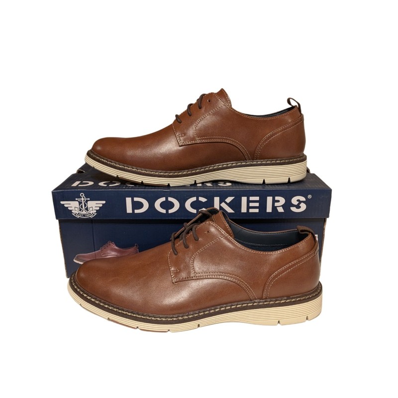 Dockers Edwin Mens Brown Plain Toe Oxford Dress Shoes Size 10M New With Box