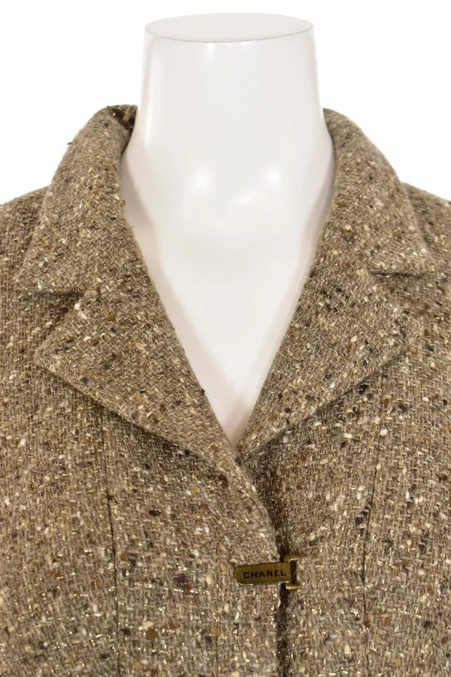 *¡BRILLANTE!* Chaqueta/Ablazer Chanel Fantasy Tweed en Beige Multi talla 42 F/ ~8/10 EE. UU. Foto 3 de 4