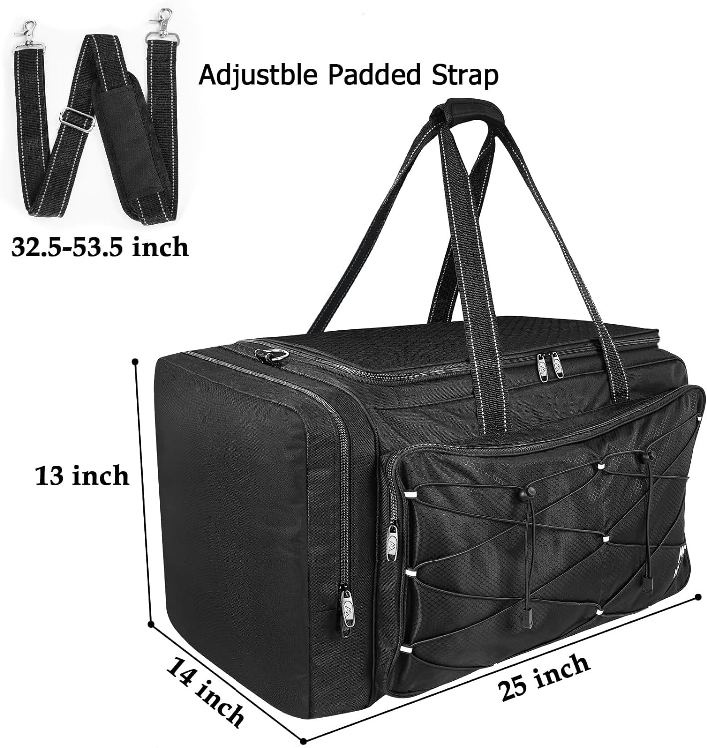 MATEIN Baseball Bag, Extra Large Catchers Gear Bag for 75 Liters, Black 