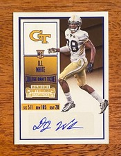 D.J. White 2016 Contenders Draft Ticket RC Autograph Blue Foil Chiefs