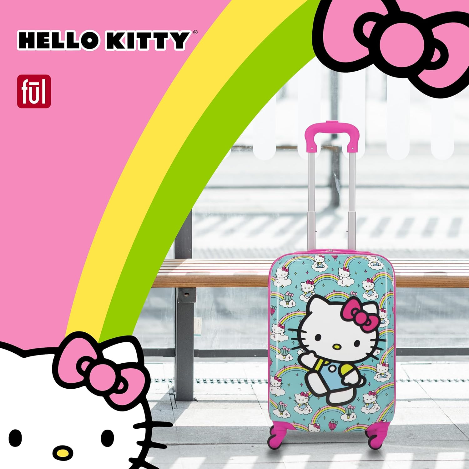 Hello Kitty 21" Kids Hardshell Spinner Luggage - Colorful & Fun!
