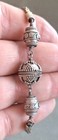 Vintage Tribal BALI Style Ethnic STERLING Silver BEAD BRACELET 7.5" Byzantine — photo 4