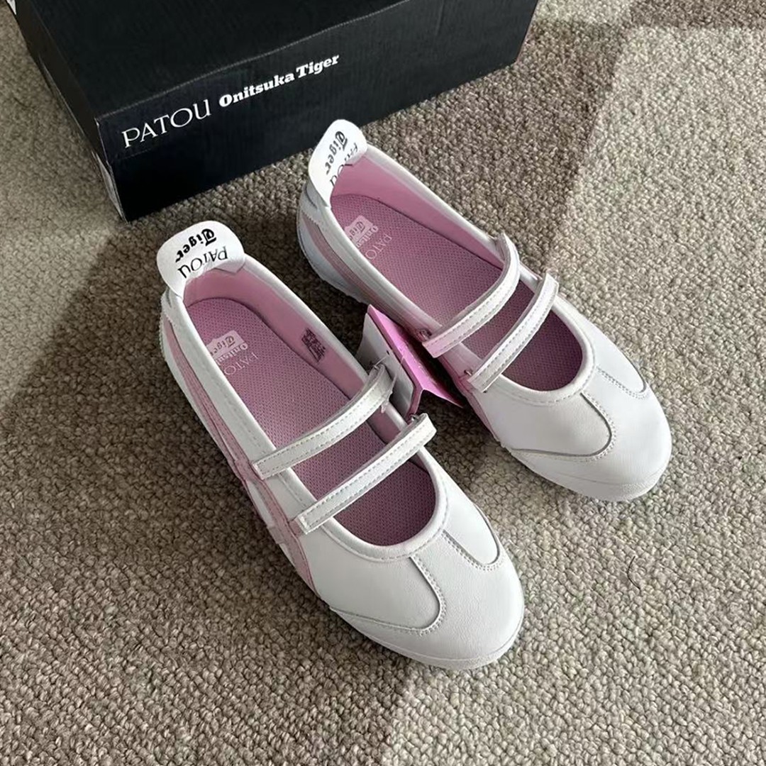 2025 Patou x Onitsuka Tiger Mexico 66 Ballet Shoe Flats White/Pink