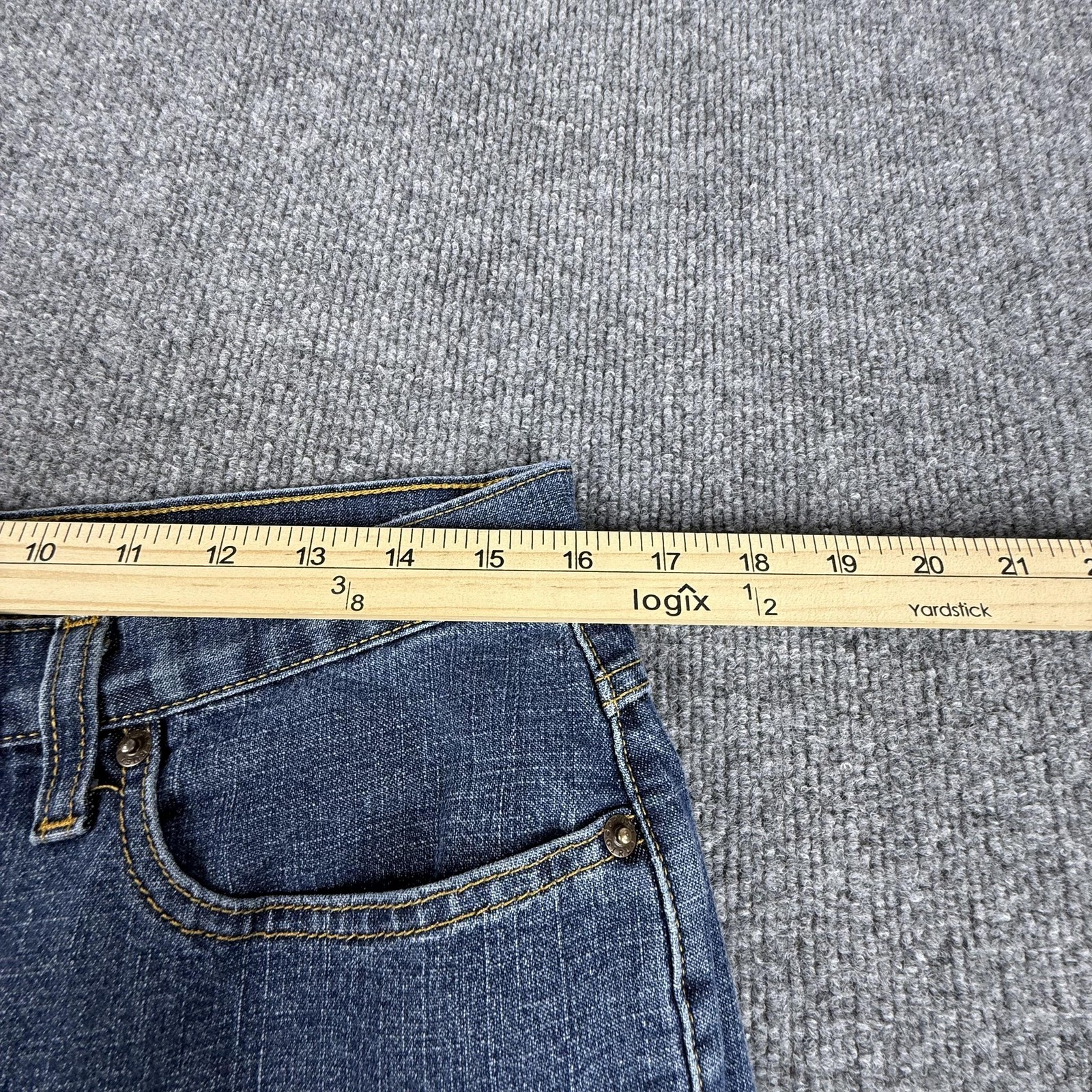 VTG Cruel Girl Jeans 15/33 Short Blue Bootcut Mid Rise Stretch Denim Pants image 7
