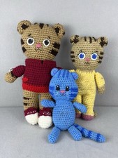 One Of A Kind Handmade Crocheted Daniel Tiger Plush Set Daniel Margaret & Tigey