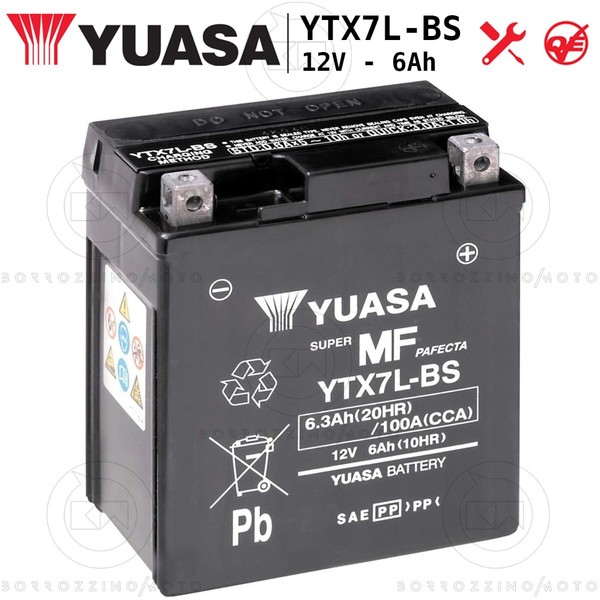 Batterie Yuasa YTX7L-BS Versiegelt 12V 6Ah Suzuki GZ Marauder 125 1998-2011-image