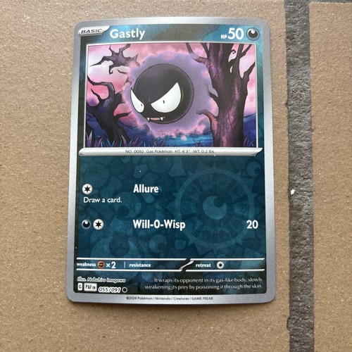 Brand New Never Used Mint Condition Reverse Holo Gastly from Paldean Fates
