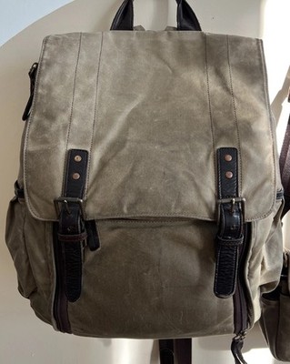 ONA Camps Bay Camera And Laptop Backpack Field Tan Canvas Leather
