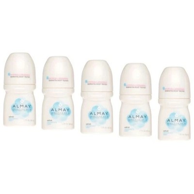 5 Pack Almay Sensitive Skin Roll On Fragrance Free Anti Perspirant 1.7 Oz Each