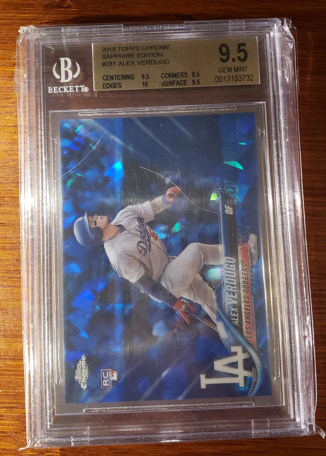 2018 Topps Chrome Sapphire Edition RC Alex Verdugo #281 BGS 9.5 GEM MINT Card