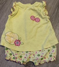 Vintage y2k Baby by buster brown fruit gingham romper set infant 3-6 months