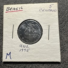 1975 Stainless Steel UNC Brazil 5 Centavos. Magnetic. KM 587.1