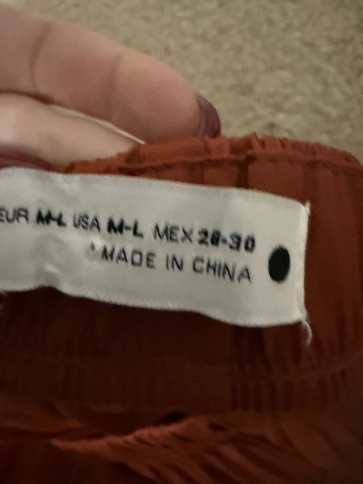 RaRe! FALDA MIDI PLISADA NARANJA QUEMADA COLECCIÓN ZARA ZW🌟 Talla M-L 4088/250 Foto 3 de 4