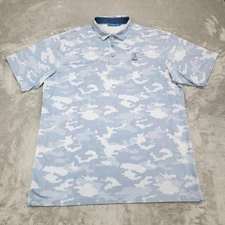 Devereux Polo Shirt Mens 2XL Blue White Camo TPC Sawgrass Golf Performance