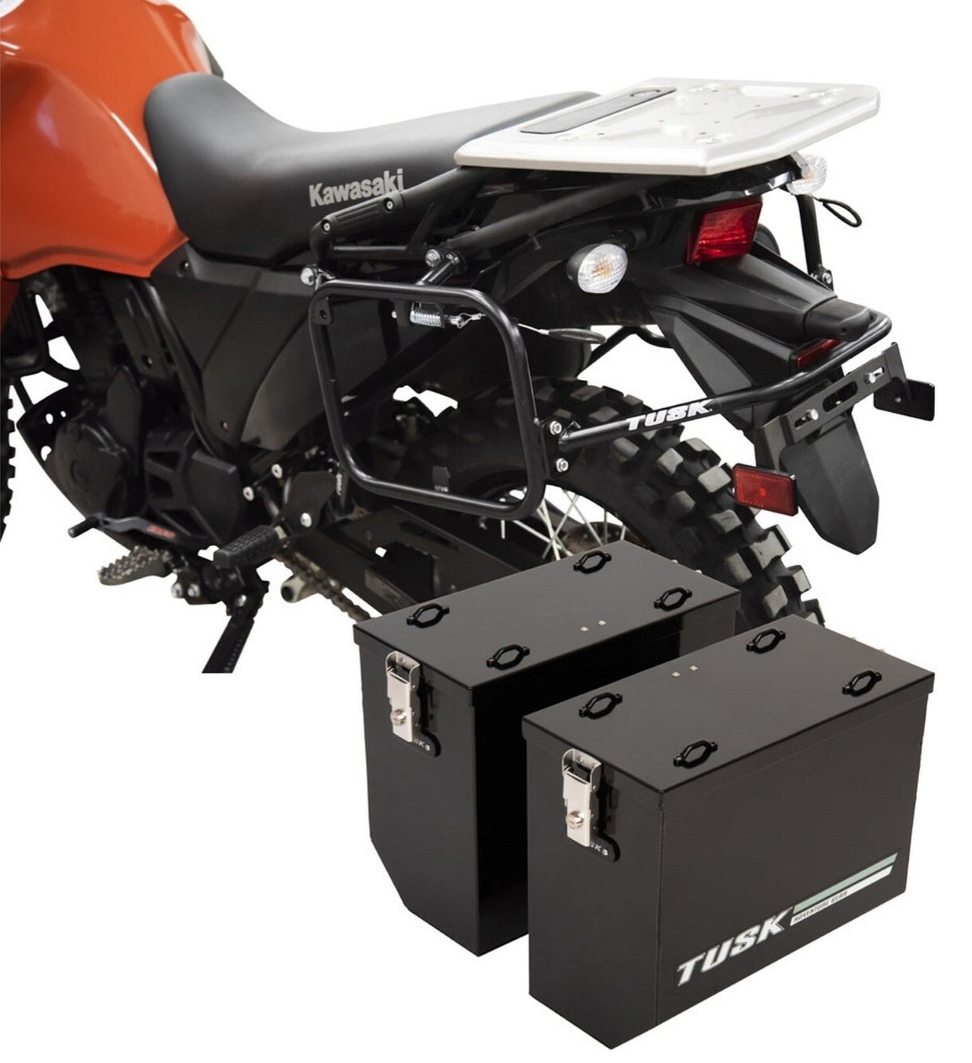 Tusk Panniers w Racks V2 Medium Black For KAWASAKI KLR650 '22-25