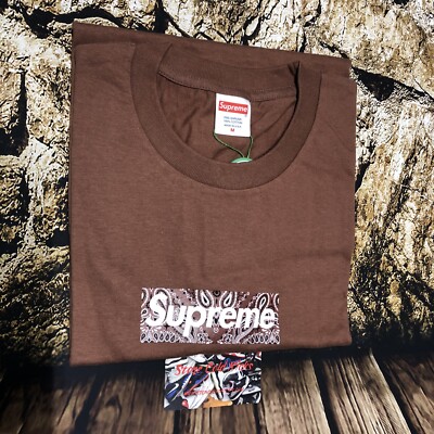 Supreme Bandana Box Logo Tee BROWN T-shirt NEW Size Medium Hoodie