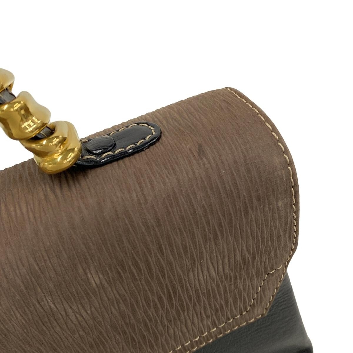 Auth LOEWE Velazquez - Black Dark Brown Gold Leather Nubuck Auth LOEWE Velazquez - Black Dark Brown Gold Leather Nubuck