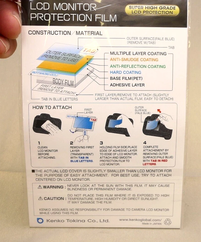 Kenko LCD Monitor Protection Film for Canon 5D Mark III - Image 2 of 2