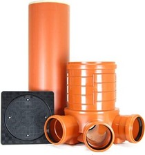 KG Schacht DN300 - Komplett SET 1,24m - KG Rohr - Kanal Entwässerung - Deckel
