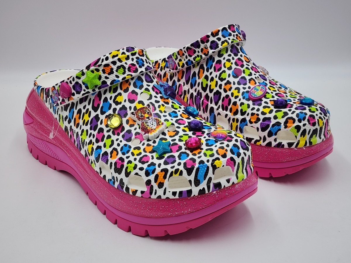 Crocs Lisa Frank Mega Crush Platform Clogs w/Jibbitz Women 7