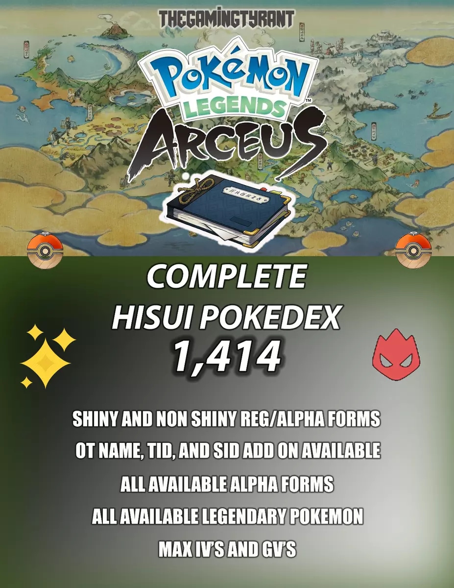 Pokemon Home Legends Arceus Complete Pokedex 1414