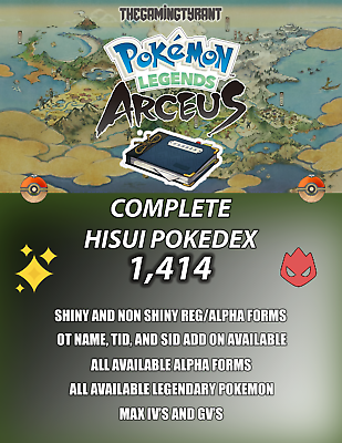 Pokemon Home Legends Arceus Complete Pokedex 1414