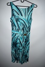 Versace Collection Medusa Logo Belt Cocktail Blue Weaves Dress Women's IT 40