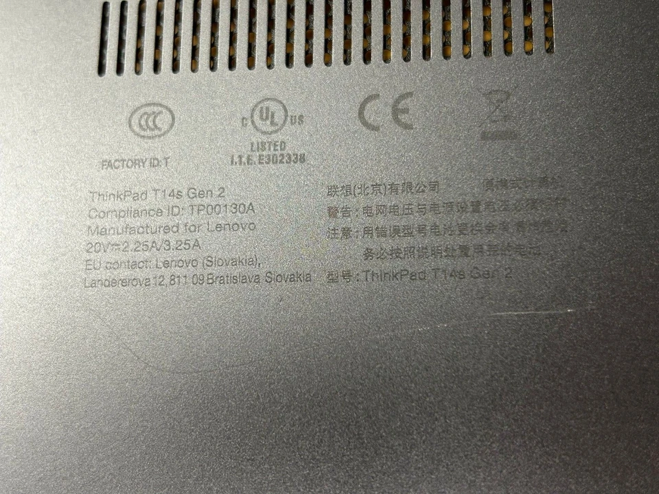 AM1VP000R10 Lenovo ThinkPad T14S поколения 2 нижний нижний чехол основание чехол серый WLAN HH - Изображение 2 из 4